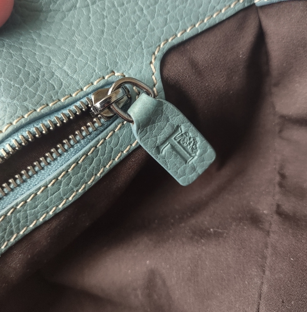 Tod's Handbag Purse Pebbled Leather Mint Green - Picture 7 of 8